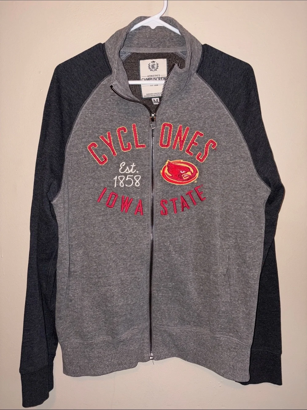 Iowa State Cyclones Gray Zip-Up Hoodie - Campus Crew
